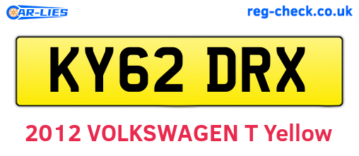KY62DRX are the vehicle registration plates.