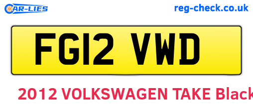 FG12VWD are the vehicle registration plates.