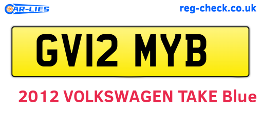GV12MYB are the vehicle registration plates.