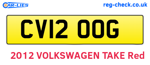 CV12OOG are the vehicle registration plates.