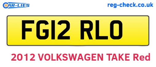 FG12RLO are the vehicle registration plates.