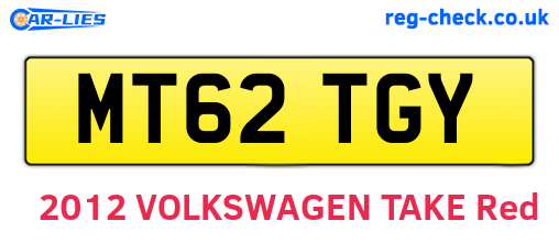 MT62TGY are the vehicle registration plates.