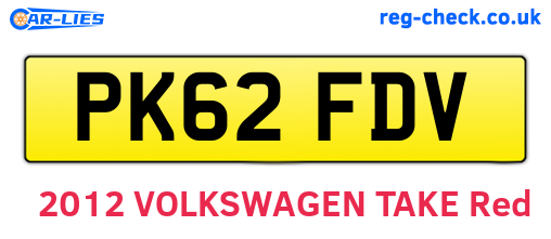 PK62FDV are the vehicle registration plates.