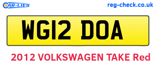 WG12DOA are the vehicle registration plates.