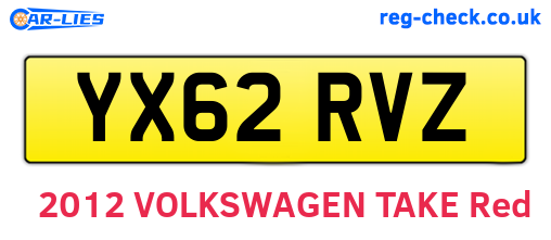 YX62RVZ are the vehicle registration plates.