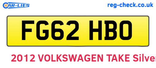 FG62HBO are the vehicle registration plates.