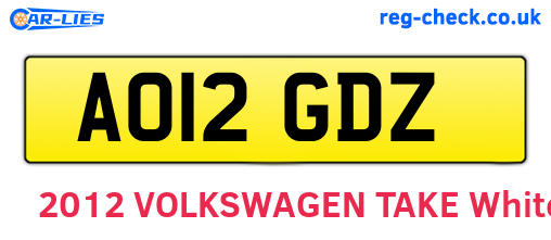AO12GDZ are the vehicle registration plates.