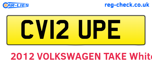 CV12UPE are the vehicle registration plates.