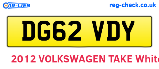 DG62VDY are the vehicle registration plates.