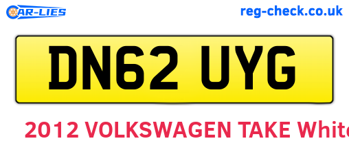 DN62UYG are the vehicle registration plates.