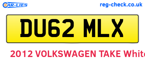 DU62MLX are the vehicle registration plates.
