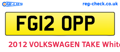 FG12OPP are the vehicle registration plates.