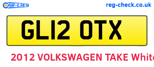 GL12OTX are the vehicle registration plates.
