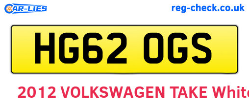 HG62OGS are the vehicle registration plates.