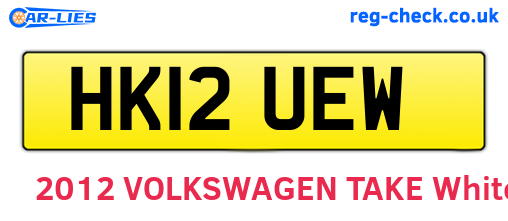 HK12UEW are the vehicle registration plates.