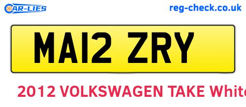 MA12ZRY are the vehicle registration plates.