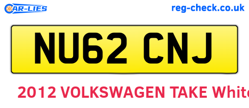 NU62CNJ are the vehicle registration plates.