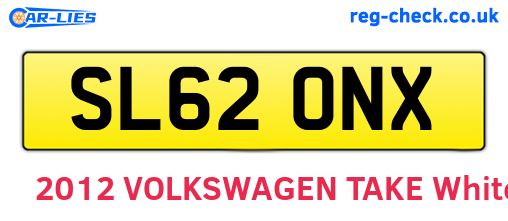 SL62ONX are the vehicle registration plates.