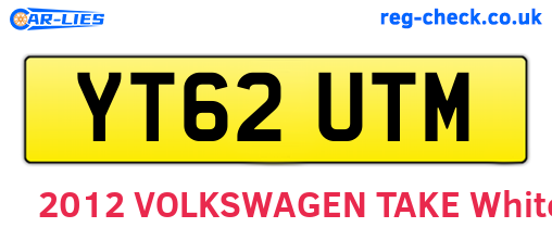 YT62UTM are the vehicle registration plates.