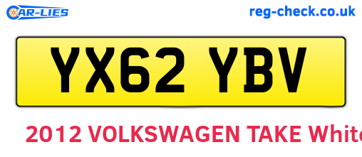 YX62YBV are the vehicle registration plates.