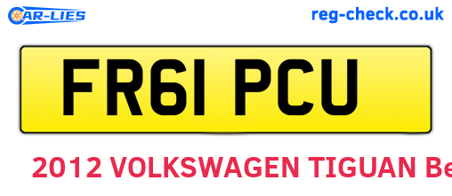 FR61PCU are the vehicle registration plates.