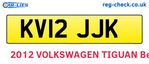 KV12JJK are the vehicle registration plates.