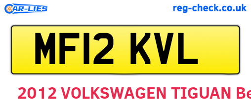 MF12KVL are the vehicle registration plates.