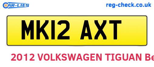 MK12AXT are the vehicle registration plates.