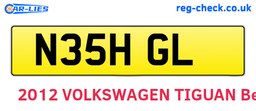 N35HGL are the vehicle registration plates.