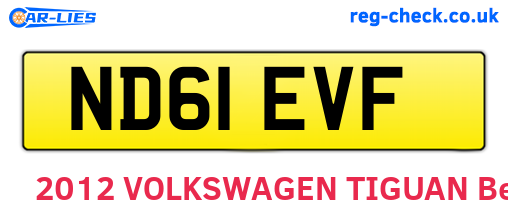 ND61EVF are the vehicle registration plates.