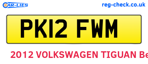 PK12FWM are the vehicle registration plates.