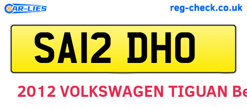 SA12DHO are the vehicle registration plates.