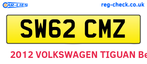 SW62CMZ are the vehicle registration plates.
