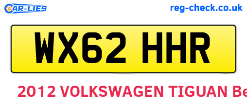 WX62HHR are the vehicle registration plates.