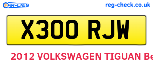 X300RJW are the vehicle registration plates.