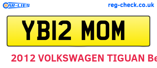 YB12MOM are the vehicle registration plates.