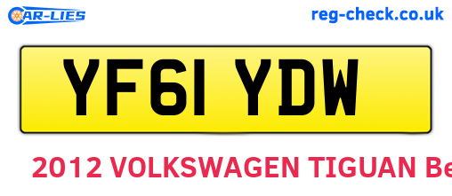 YF61YDW are the vehicle registration plates.