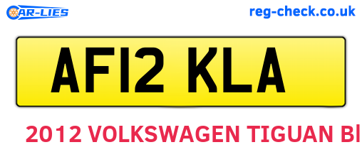 AF12KLA are the vehicle registration plates.