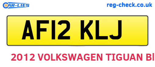 AF12KLJ are the vehicle registration plates.