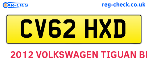 CV62HXD are the vehicle registration plates.