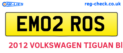 EM02ROS are the vehicle registration plates.