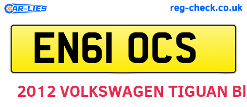 EN61OCS are the vehicle registration plates.
