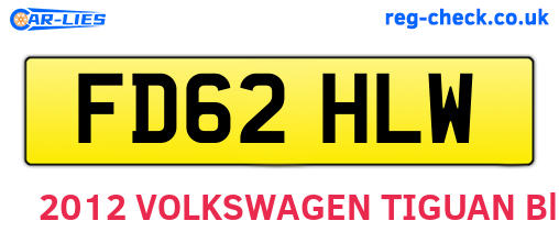 FD62HLW are the vehicle registration plates.