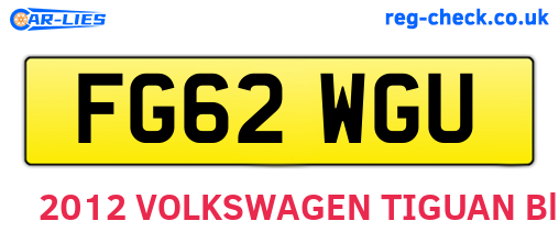 FG62WGU are the vehicle registration plates.