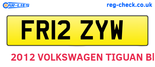 FR12ZYW are the vehicle registration plates.