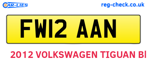 FW12AAN are the vehicle registration plates.