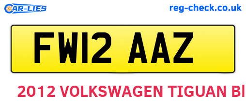 FW12AAZ are the vehicle registration plates.