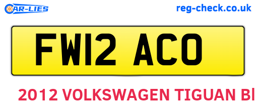 FW12ACO are the vehicle registration plates.