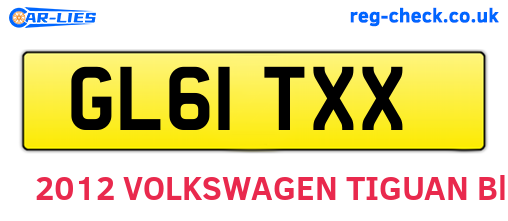 GL61TXX are the vehicle registration plates.