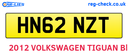 HN62NZT are the vehicle registration plates.